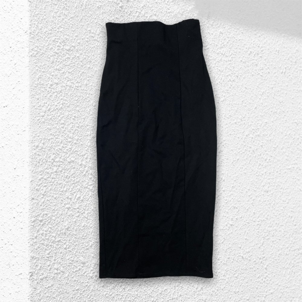 Unique Vintage High Waisted Wiggle Skirt Black